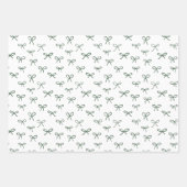 手引き弓の休日ラッピング紙 – 緑 ラッピングペーパーシート (正面)