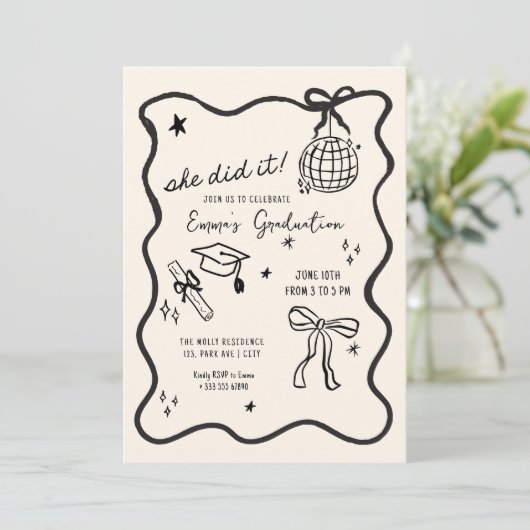 手引き弓の卒業発表 招待状 (スタンド正面)