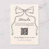 手引き弓オールドマネーの結婚詳細Qrコード エンクロージャーカード (正面)