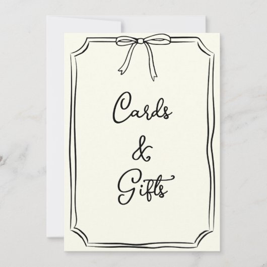 手引き弓コケットシックなカードとギフトサイン (正面)