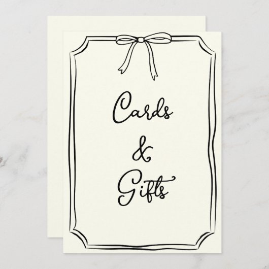 手引き弓コケットシックなカードとギフトサイン (正面/裏面)