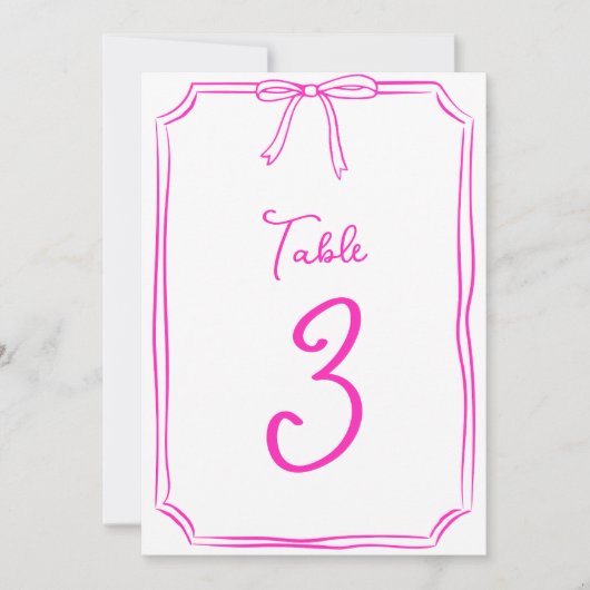 手引き弓コケット熱ピンクテーブル番号 (正面)