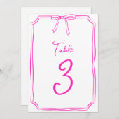 手引き弓コケット熱ピンクテーブル番号 (正面/裏面)