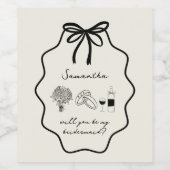 手引き弓フローラ花嫁の提案 ワインラベル (シングルラベル)