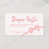 手引き弓ベビーシャワーおむつラッフルカード 名刺 (正面)