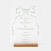 手引き弓ホワイトグリーン結婚バー アクリルサイン (正面)