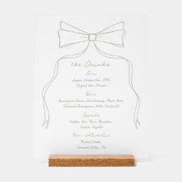 手引き弓ホワイトグリーン結婚バー アクリルサイン