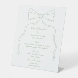 手引き弓ホワイトグリーン結婚バー 台座サイン