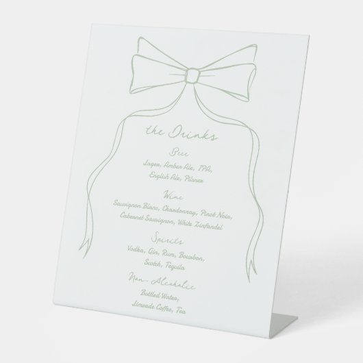 手引き弓ホワイトグリーン結婚バー 台座サイン (正面)