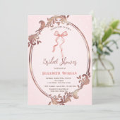 手引き弓枠エレガントドットブライダルシャワー 招待状 (スタンド正面)