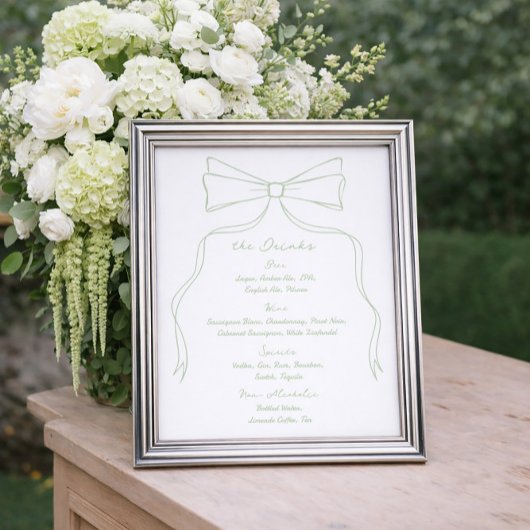 手引き弓白と緑の結婚バードリンク ポスター