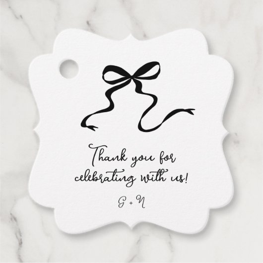 手引き弓結婚式の引き出物ラベル フェイバータグ (正面)