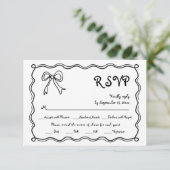 手引き弓縁どお洒落結婚角 出欠カード (スタンド正面)