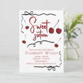 手引き弓whimsyよくはしゃぐさくらんぼsweet 16 招待状 (スタンド正面)