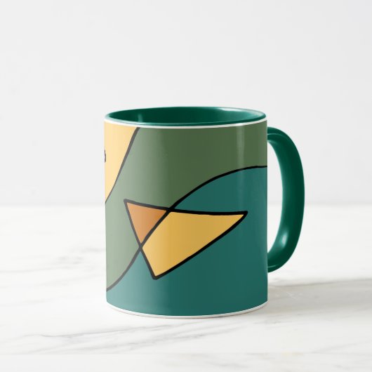 手引き抽象芸術ヴィンテージデザイントートバッグ マグカップ (正面右)