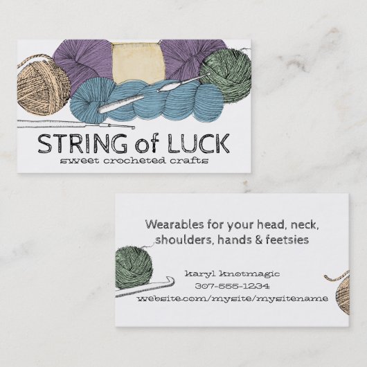 手引き撚り糸ハンクスケッチフック 名刺 (正面/裏面)