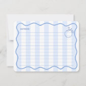 手引き柑橘系縁どブライダルシャワーレシピカード 招待状 (裏面)