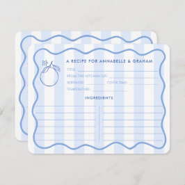 手引き柑橘系縁どブライダルシャワーレシピカード 招待状