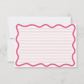 手引き波状フレームレトロピンクボウレシピカード 招待状 (裏面)