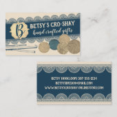 手引き糸のかぎ針がみすぼらしいレースの工芸品 名刺 (正面/裏面)