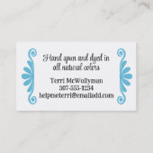 手引き糸編み物かぎ取り名刺 名刺 (裏面)