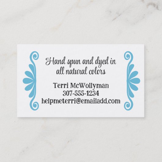 手引き糸編み物かぎ取り名刺 名刺 (裏面)