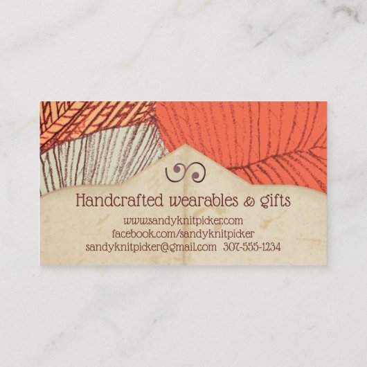 手引き糸編み物製の名刺 名刺 (裏面)