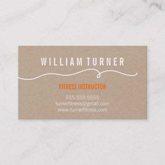 手引き線シンプルトレンディークラフト 名刺 (正面)