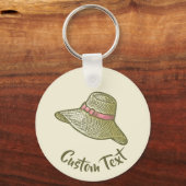 手引き藁帽子イエローキーチェーン キーホルダー (正面)