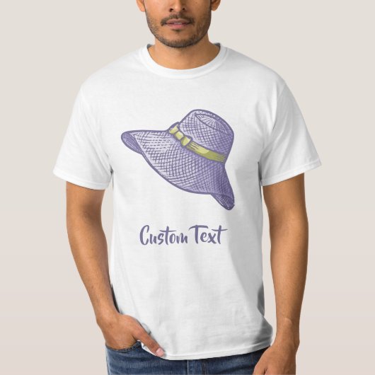 手引き藁帽子薄紫 Tシャツ (正面)