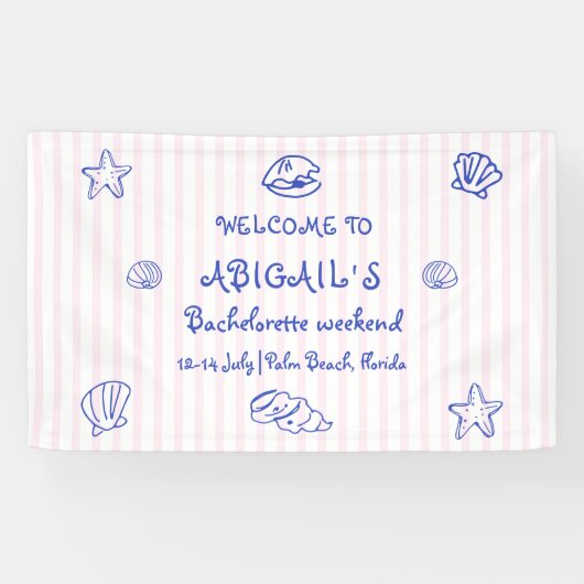 手引き貝殻バチェロレッテ歓迎 横断幕 (横)