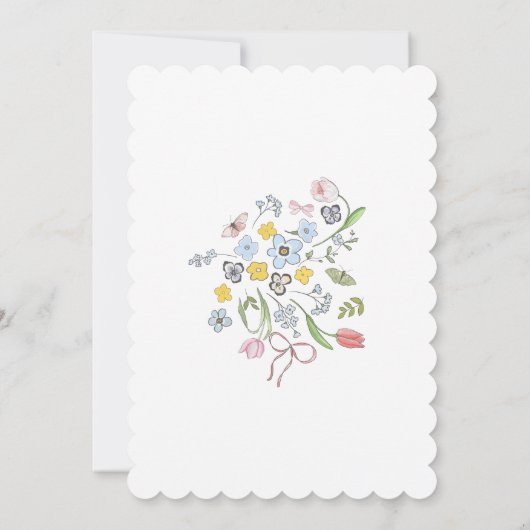 手引き赤お洒落ちゃんシャワー茶パーティー 招待状 (裏面)