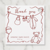 手引き赤ちゃん服の赤ちゃんシャワー感謝していユー フェイバータグ (裏面)