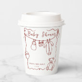 手引き赤ちゃん服の赤ちゃんシャワー 紙コップ (裏面)