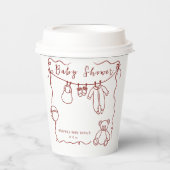 手引き赤ちゃん服の赤ちゃんシャワー 紙コップ (正面)