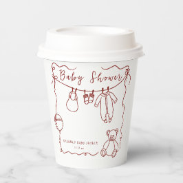 手引き赤ちゃん服の赤ちゃんシャワー 紙コップ