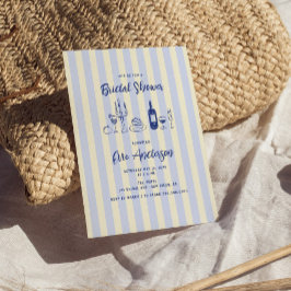 手引き食イタリアン品ストライプのブライダルシャワー 招待状