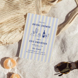 手引き食イタリアン品ストライプのブライダルシャワー 招待状