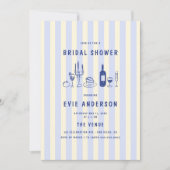 手引き食イタリアン品ストライプのブライダルシャワー 招待状 (正面)