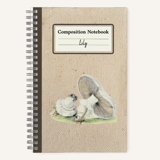 手引き馬用きのこ組成パーソナライズされた物 ノートブック (正面)