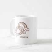 手引き馬蹄形 | ニュートラル素朴ウェスタン コーヒーマグカップ (正面左)