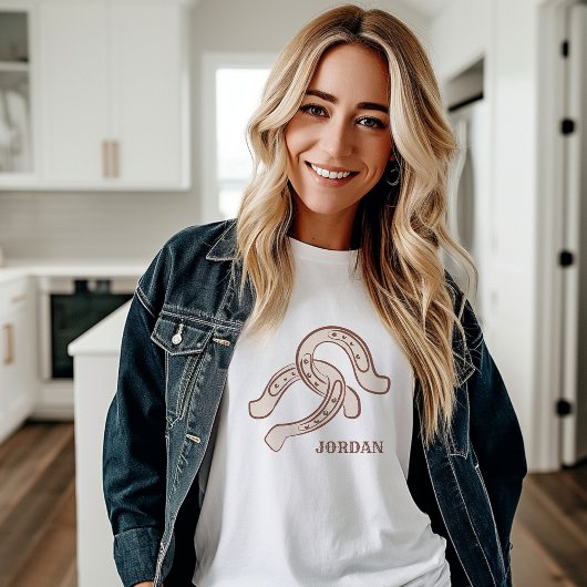 手引き馬蹄形 | ニュートラル素朴ウェスタン トライブレンドTシャツ