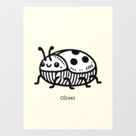 手引き魅力的甲虫イラストレーション ウィンドウサイン