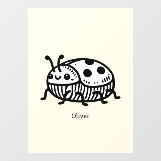 手引き魅力的甲虫イラストレーション ウィンドウサイン (シート)