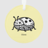 手引き魅力的甲虫イラストレーション オーナメント (裏面)