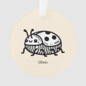 手引き魅力的甲虫イラストレーション オーナメント (正面)