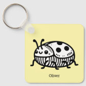 手引き魅力的甲虫イラストレーション キーホルダー (正面)