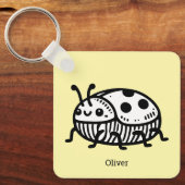 手引き魅力的甲虫イラストレーション キーホルダー (正面)