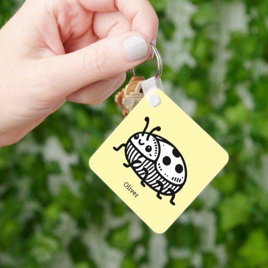 手引き魅力的甲虫イラストレーション キーホルダー (手)
