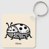 手引き魅力的甲虫イラストレーション キーホルダー (裏面)